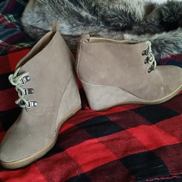 Steve Madden Suede Wedge Booties - Picture 2 of 8